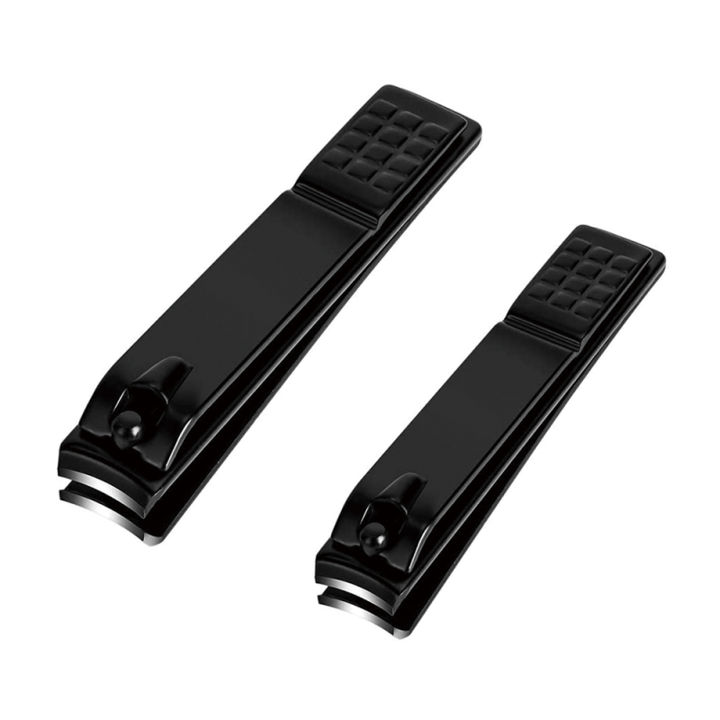 Black Nail Clipper Stainless Steel Fingernail Cutter & Toenail Cutter
