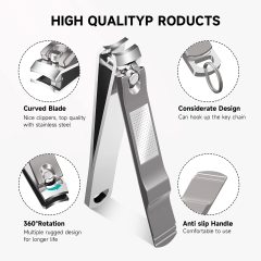 Nail Clippers Stainless Steel Fingernail & Toenail Cutter