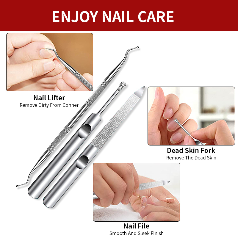 Professional Toenail Clippers 6Pcs Kit for Seniors Men Adult Thick Nails