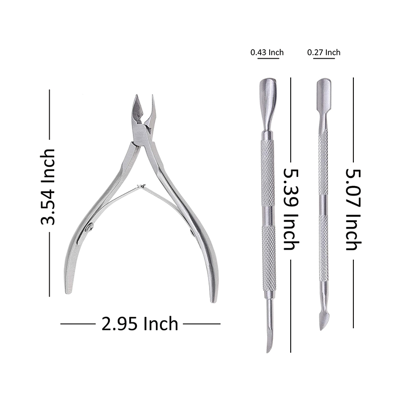 Professional Stainless Steel Nail Cuticle Nipper And Metal Pusher