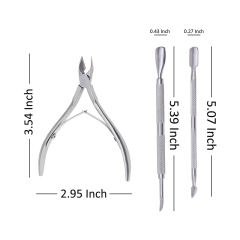 Professional Stainless Steel Nail Cuticle Nipper And Metal Pusher