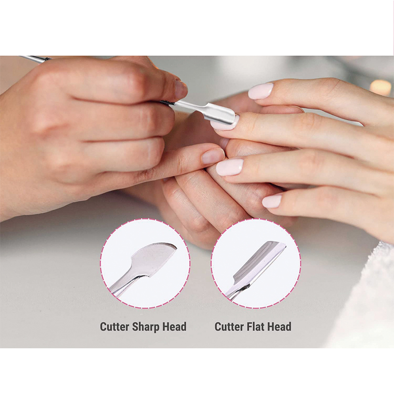 Stainless Steel Nail Nipper Set With Cuticle Pusher & Dead Skin Fork