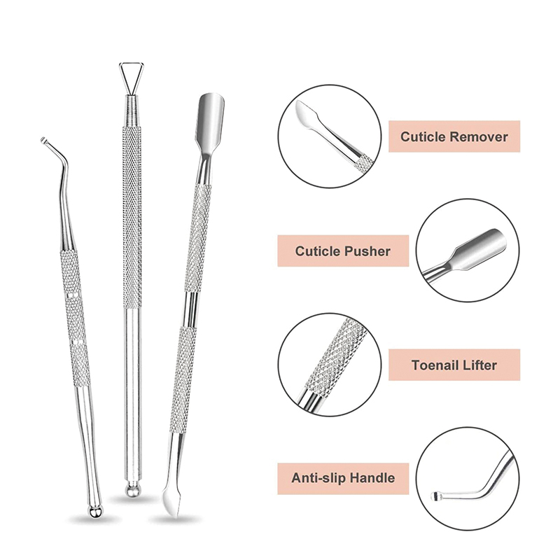 Nail Nipper Set Cuticle Trimmer with Cuticle Pusher for Fingernails and Toenails