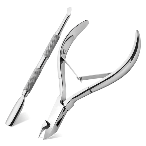 2PCS Nail Nippers Kit Cuticle And Nail Pusher