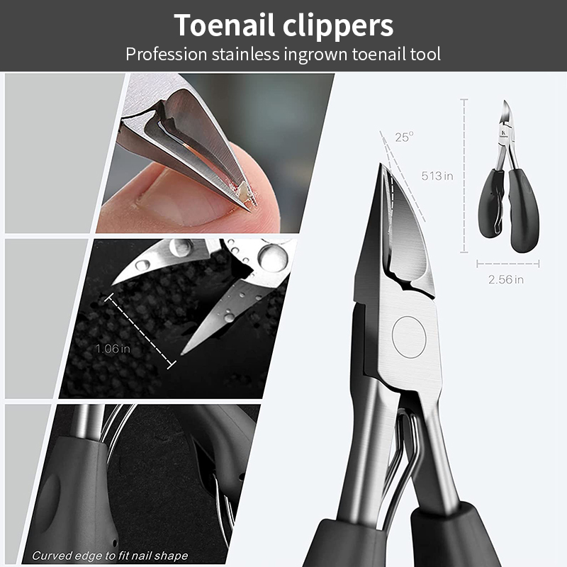 Professional 6 PCS Pedicure Tools Set Wide Jaw Opening Nail Clippers Set