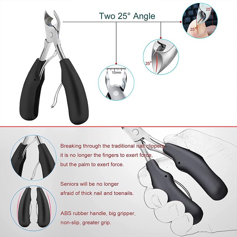 Professional 6 PCS Pedicure Tools Set Wide Jaw Opening Nail Clippers Set