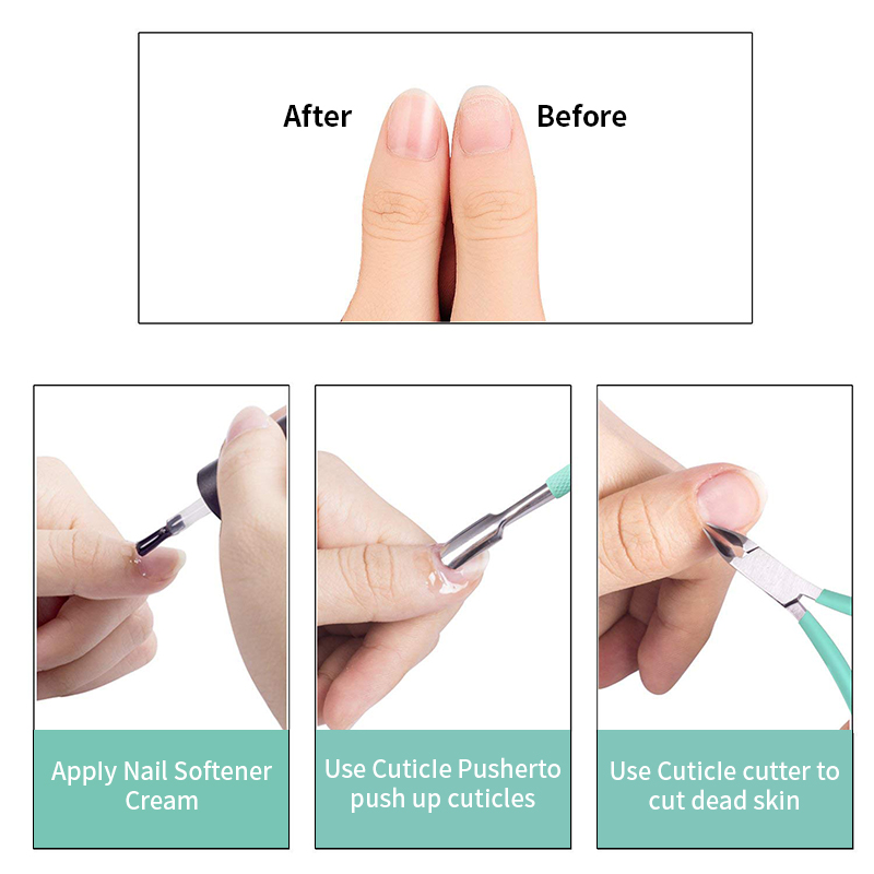 Cuticle Clippers with Cuticle Pushers Set