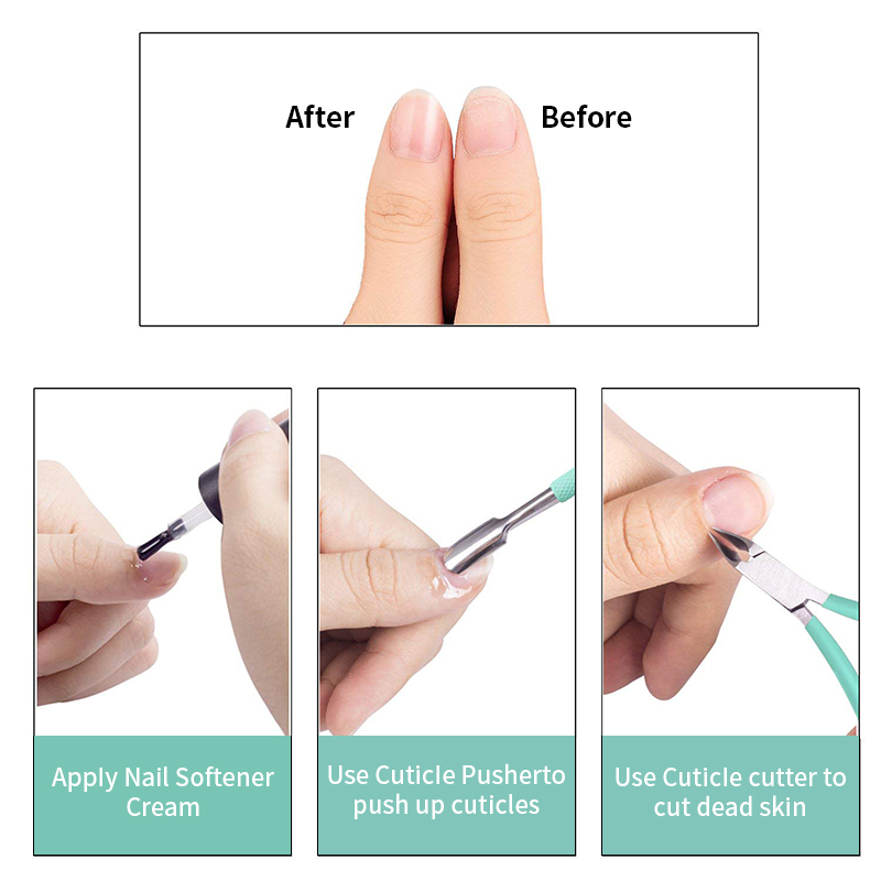 Cuticle Clippers with Cuticle Pushers Set