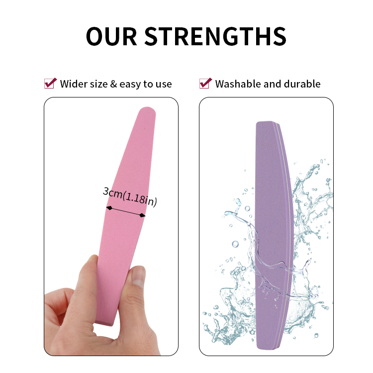 Nail Buffers Block Files Sponge Washable Double Sided