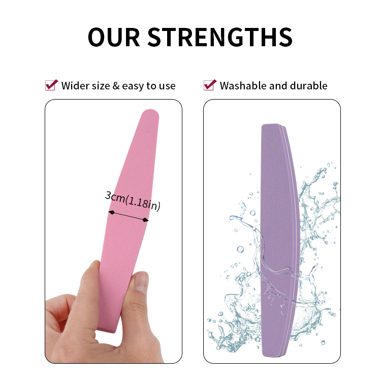 Nail Buffers Block Files Sponge Washable Double Sided