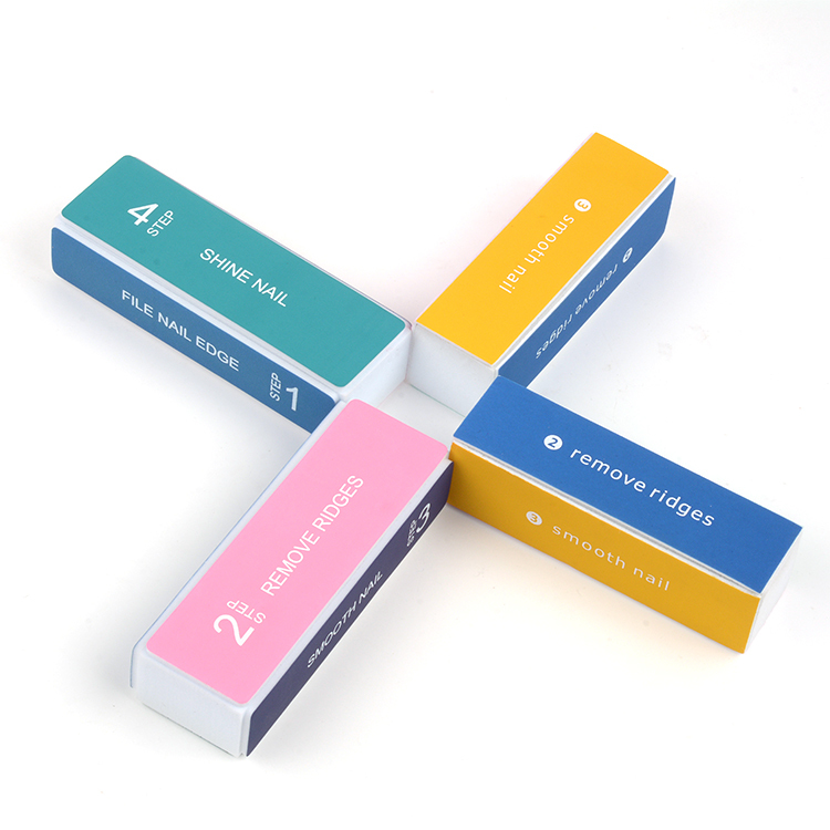 4 Pieces Nail Art Shiner Buffer 4 Ways Polish Sanding File Block