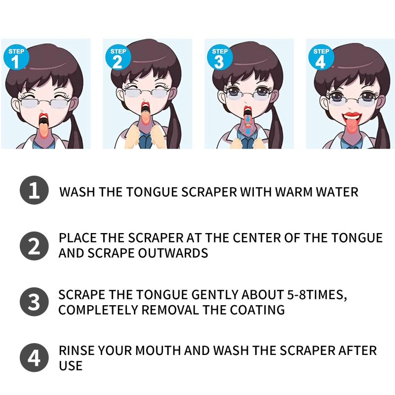Tongue Scraper Reduce Bad Breath Maintains Oral Care Cleaner Tool for Adults and Kids