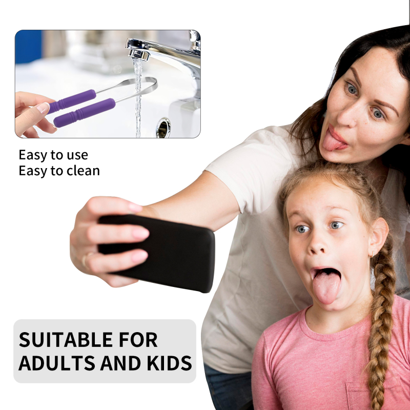 Tongue Scraper Reduce Bad Breath Maintains Oral Care Cleaner Tool for Adults and Kids