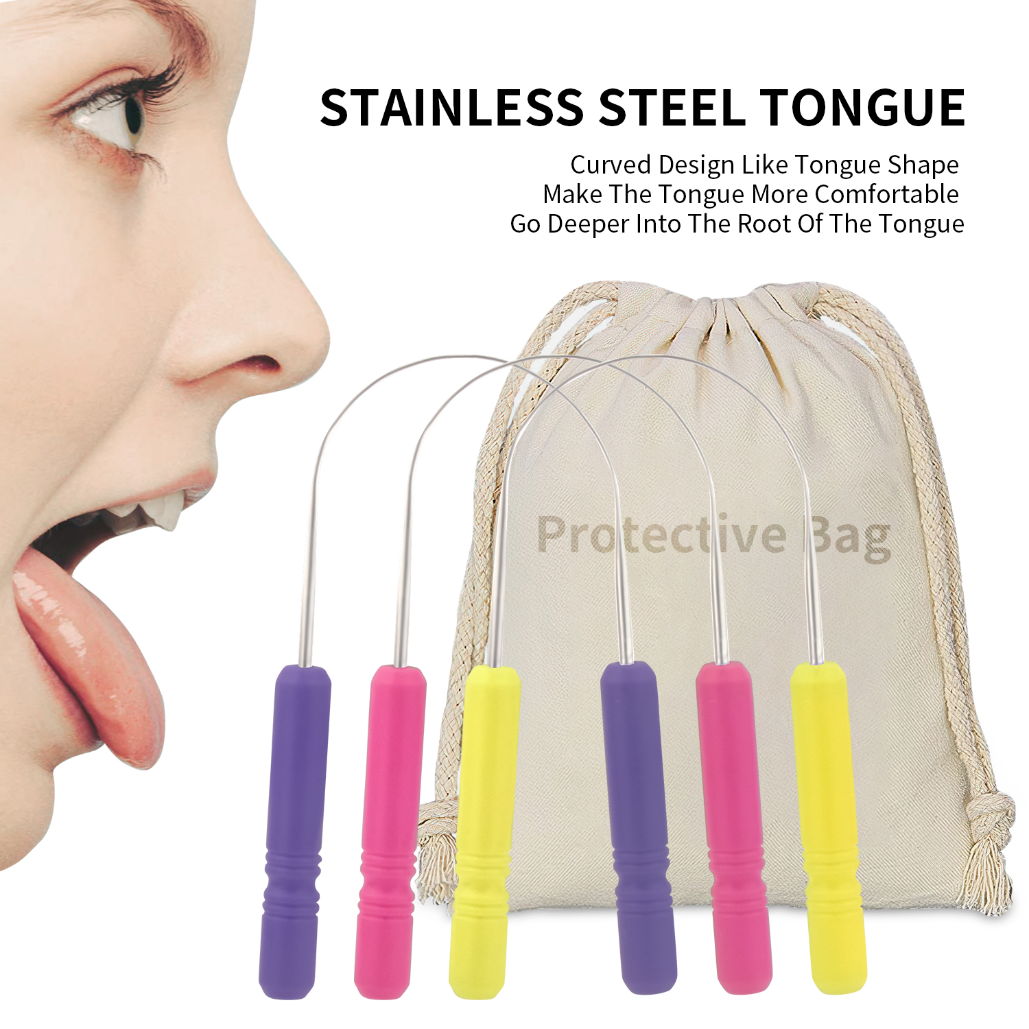 Tongue Scraper Reduce Bad Breath Maintains Oral Care Cleaner Tool for Adults and Kids