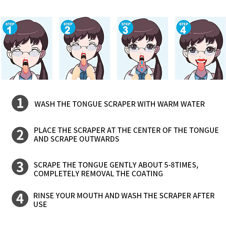 Professional Tongue Scraper for Oral Care Improve Bad Breath and Fresh Breath