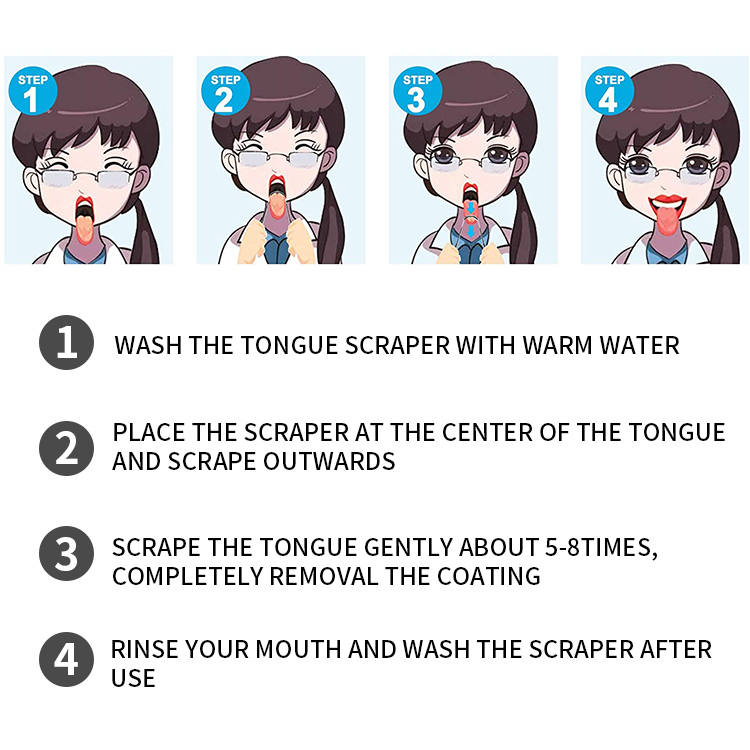 Professional Tongue Scraper for Oral Care Improve Bad Breath and Fresh Breath