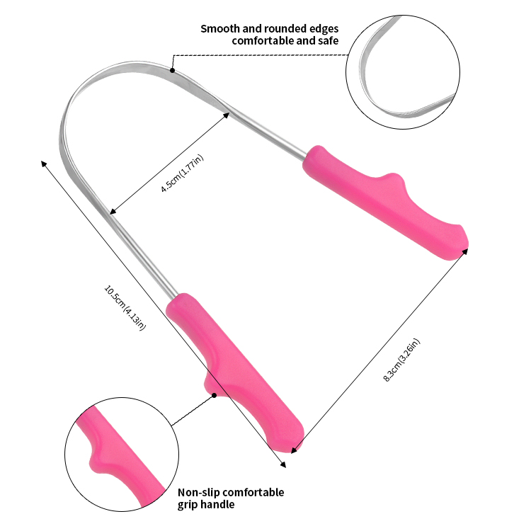 Premium 3pcs Metal Tongue Scraper Cleaner for Adults & Kids