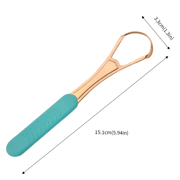 Stainless Steel Tongue Scraper With Plastic Handle Golden