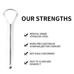 Tongue Cleaner Stainless Steel Tongue Scraper Against Bad Breath