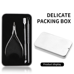 Professional Stainless Steel Nail Nipper With Cuticle Trimmer And Cuticle Pusher 3 in 1 Set