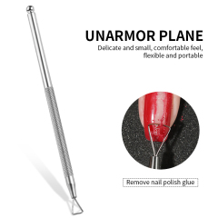Stainless Steel 2 PCS Metal Silver Cuticle Pusher and Cutter Remover