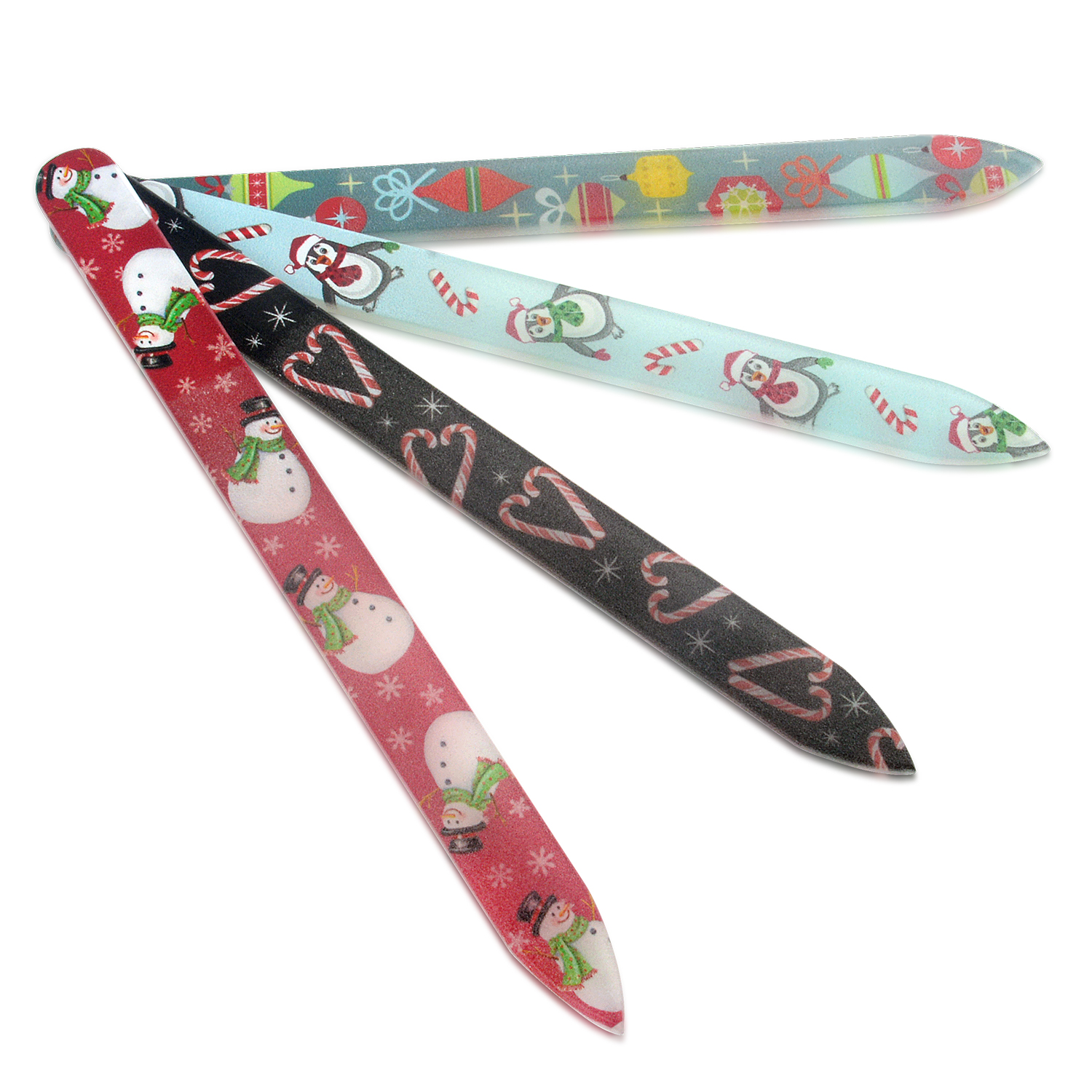 Colorful Printed Festive Christmas Customized Glass Nail File Set