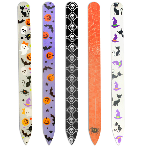 Holiday Halloween Custom Double-Side Glass Nail File 5 Piece