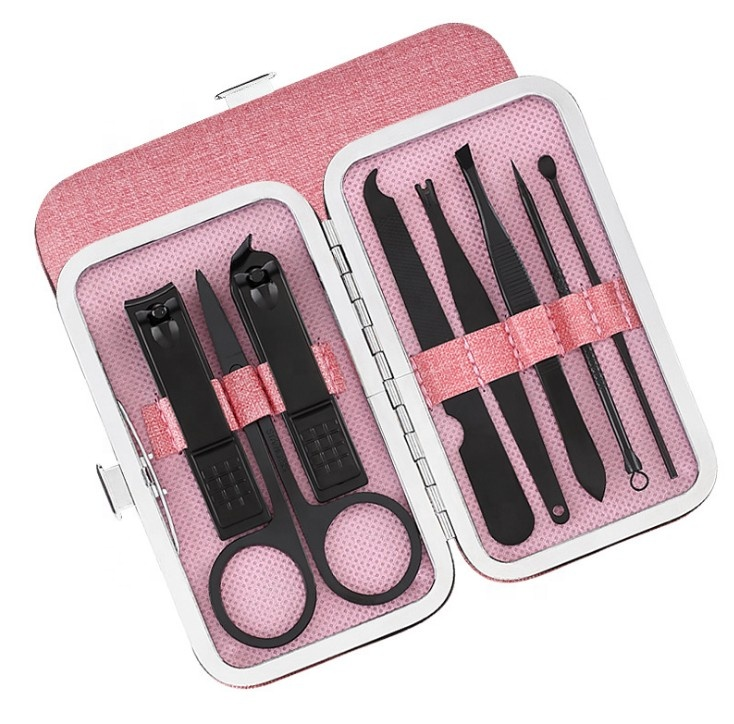 Ultimate Grooming Manicure Pedicure Tool Set of 15 Pcs (Pink, Black, Grey)
