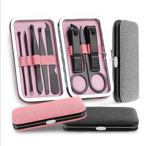 Ultimate Grooming Manicure Pedicure Tool Set of 15 Pcs (Pink, Black, Grey)