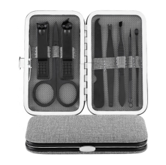 Ultimate Grooming Manicure Pedicure Tool Set of 15 Pcs (Pink, Black, Grey)