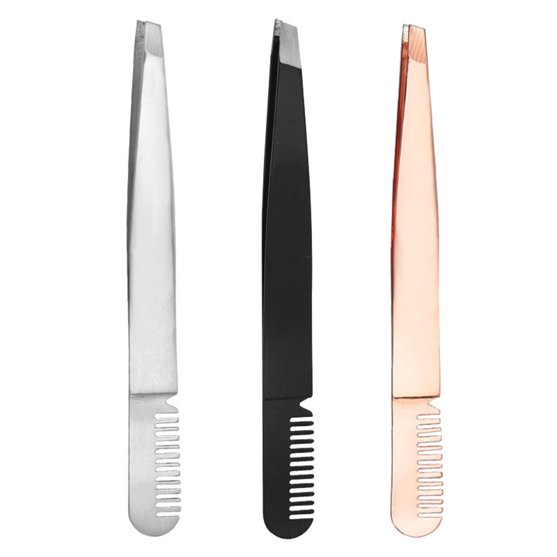 Multifunctional Eyebrow Tweezers with Eyebrow Comb (3 PCS)