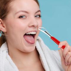 Stainless Steel Metal Tongue Scrapers Cleaners Brushes Oral Reusable