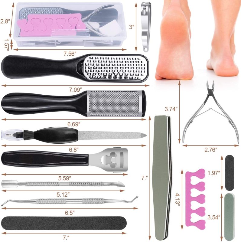 Professional Pedicure Set Manicure Tools Stainless Steel Washable Foot Care Kit