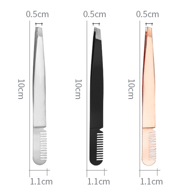 Multifunctional Eyebrow Tweezers with Eyebrow Comb (3 PCS)