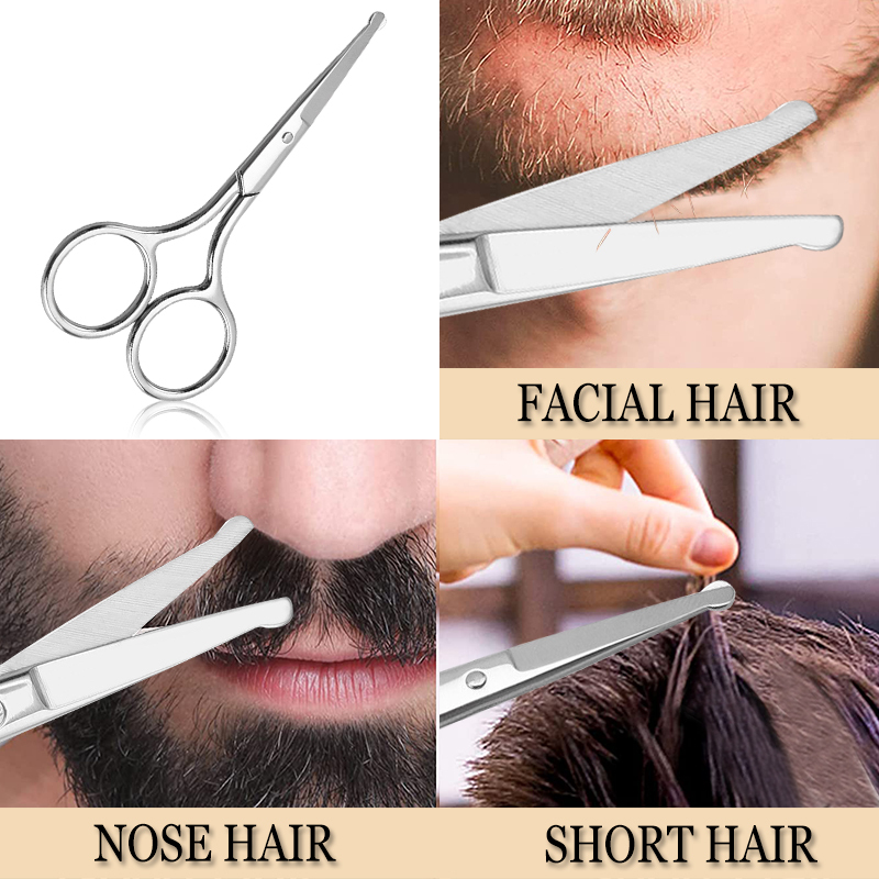 3 Pack Nose Hair Scissors Facial Hair Scissors Small Scissors (Sliver)