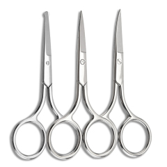 3 Pack Nose Hair Scissors Facial Hair Scissors Small Scissors (Sliver)