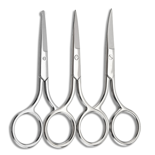 3 Pack Nose Hair Scissors Facial Hair Scissors Small Scissors (Sliver)