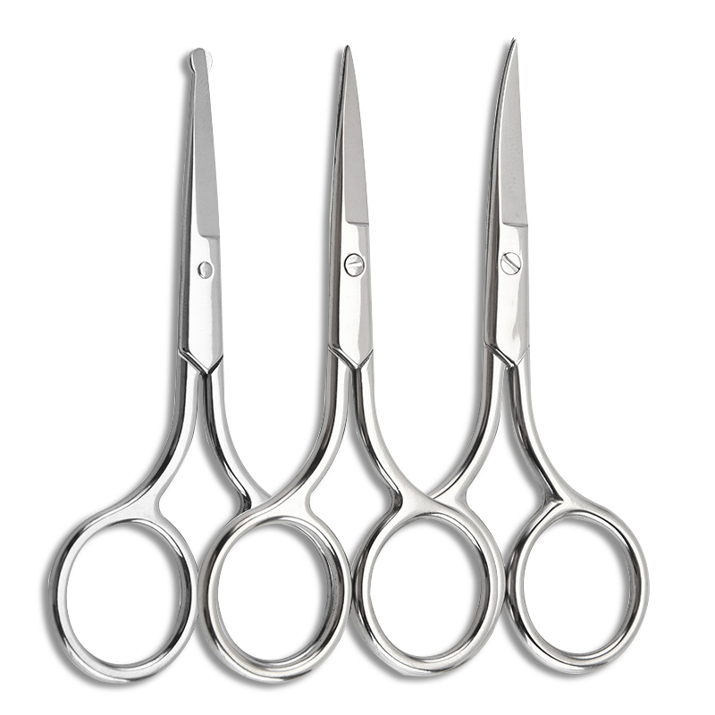 3 Pack Nose Hair Scissors Facial Hair Scissors Small Scissors (Sliver)