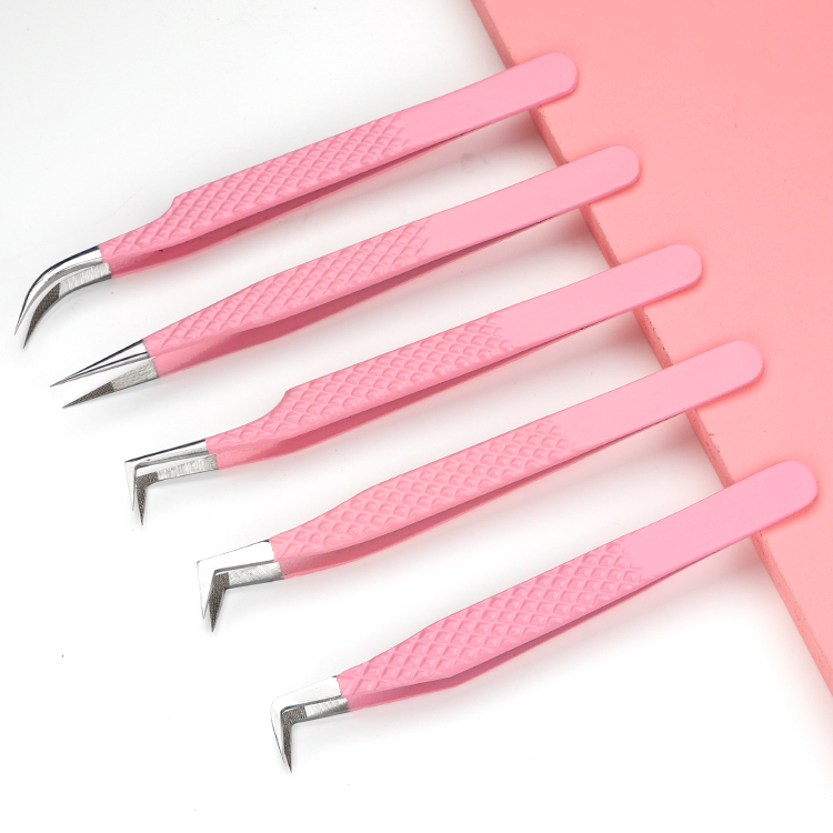 5 Pieces Eyelash Extension Tweezers Set
