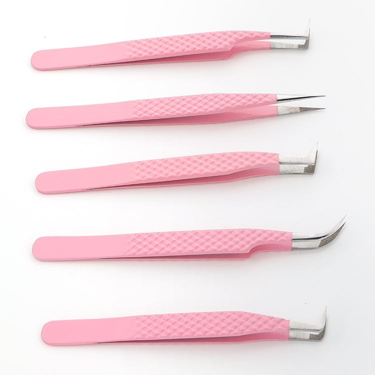 5 Pieces Eyelash Extension Tweezers Set