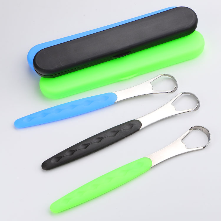 6 Pcs Metal Tongue Scraper Reduce Bad Breath with Travel Case