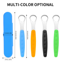 6 Pcs Metal Tongue Scraper Reduce Bad Breath with Travel Case