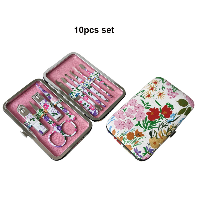 Professional Manicure Kit With Floral Patterns - Multi PCS Combo