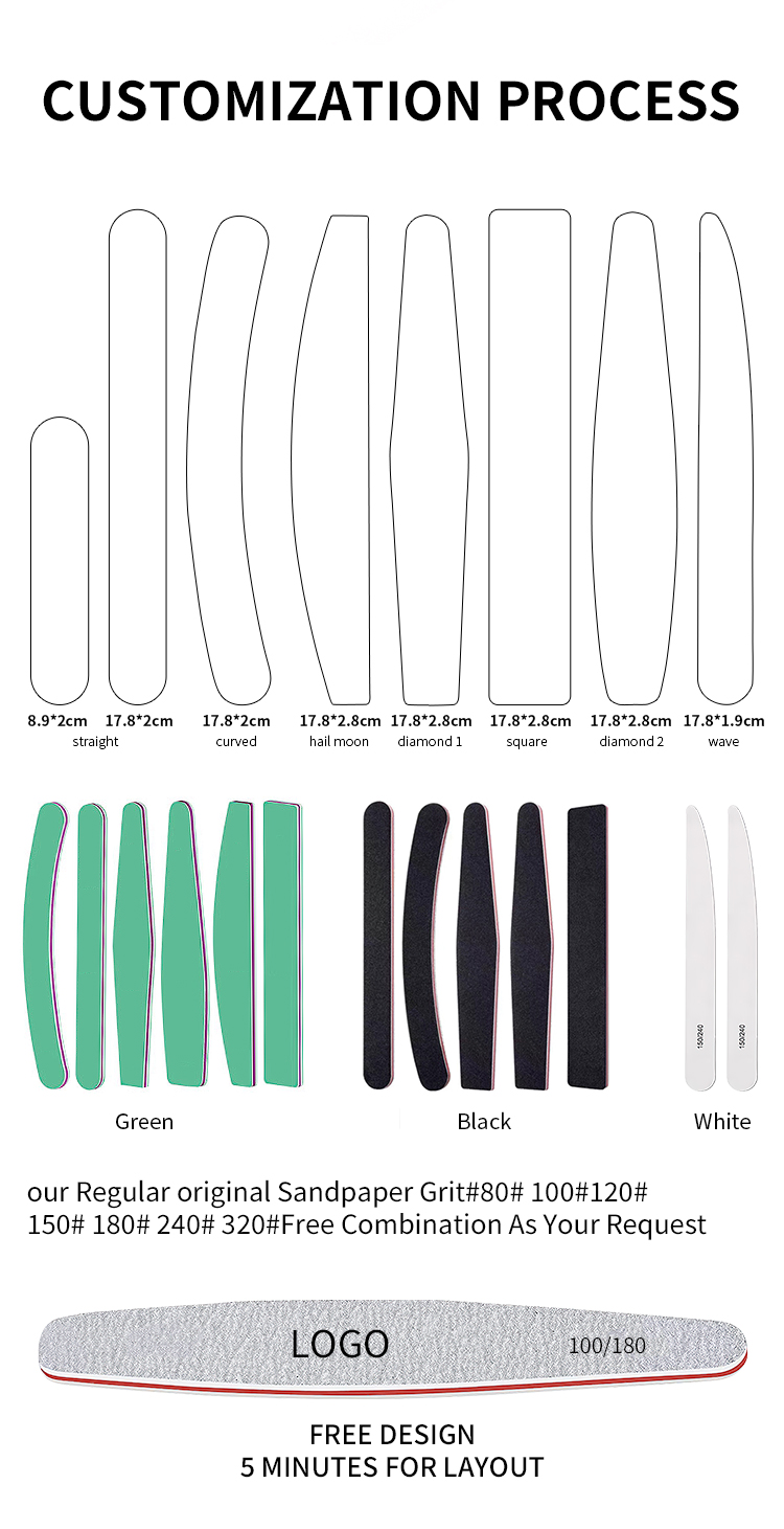 High Quality Zebra Nail File Grits Custom