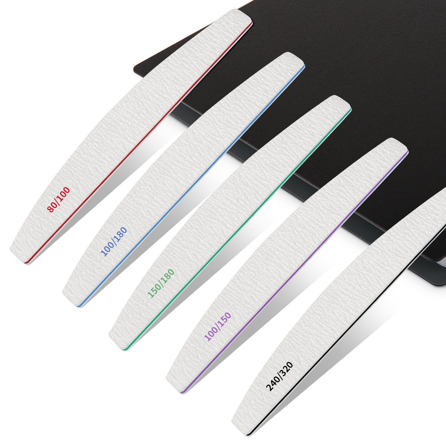 Moon Shape Zebra Emery Board Emery Boards Grey Nail File