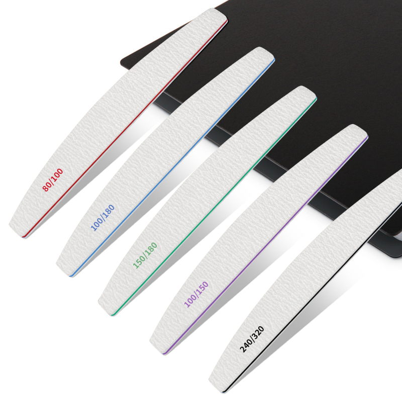 Moon Shape Zebra Emery Board Emery Boards Grey Nail File
