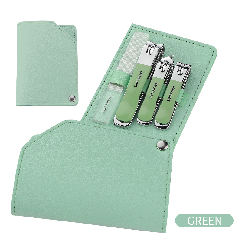 Manicure Set - 4PCS Nail Care Tools With Leather Travel Case