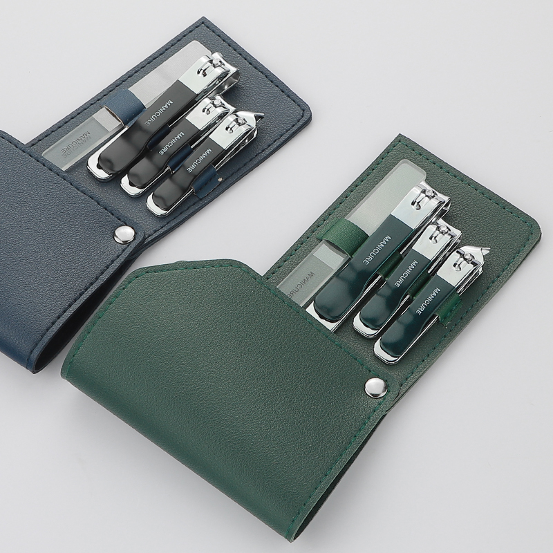 Manicure Set - 4PCS Nail Care Tools With Leather Travel Case