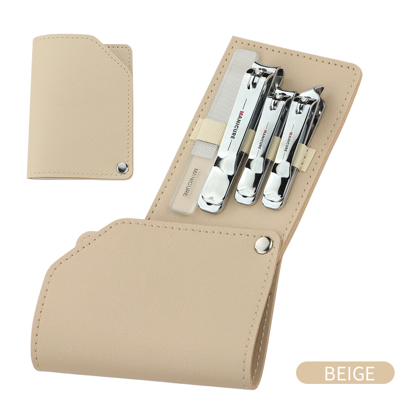 Manicure Set - 4PCS Nail Care Tools With Leather Travel Case