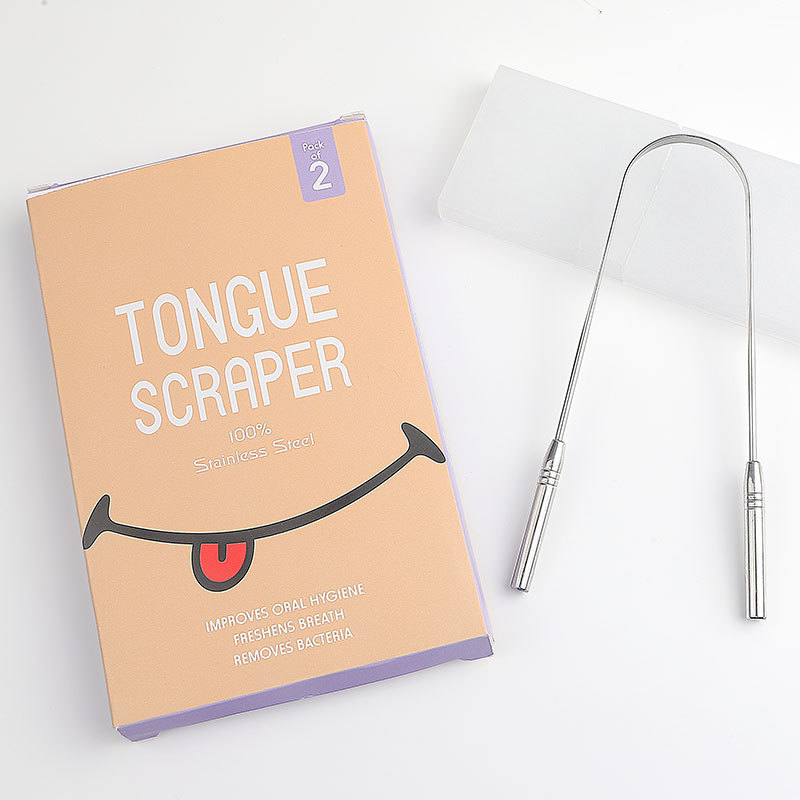 Tongue Scraper with Case (2 Pack) Medical Grade 100% Stainless Steel